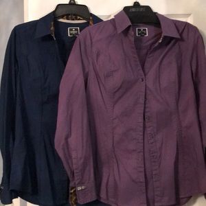 Two Express button down formal blouse